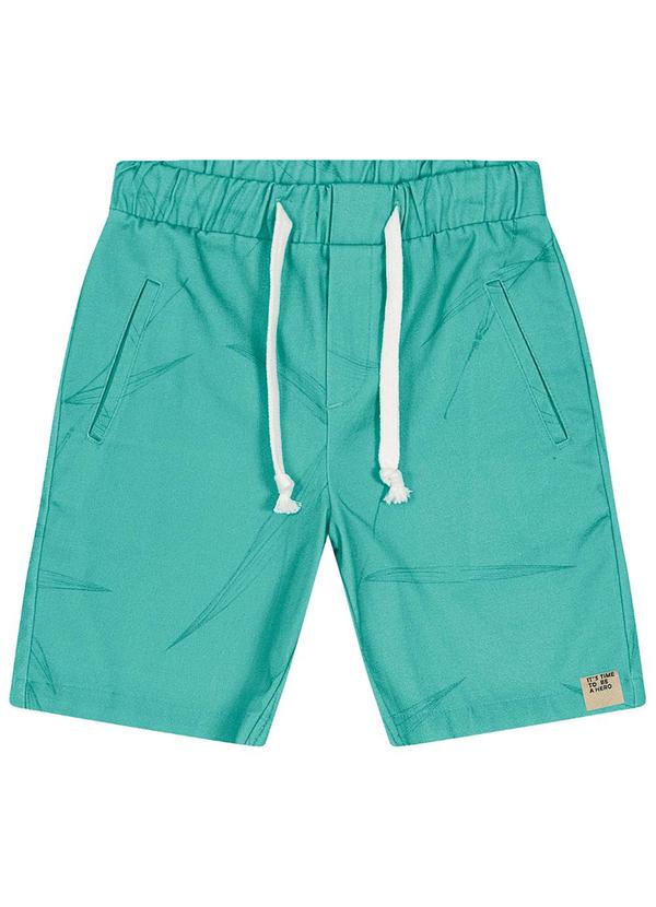 Trick Nick - Bermuda Infantil em Sarja Twill Verde