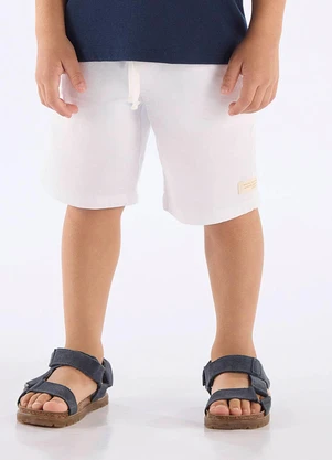 Up Baby - Bermuda Infantil em Sarja Branco - UP BABY
