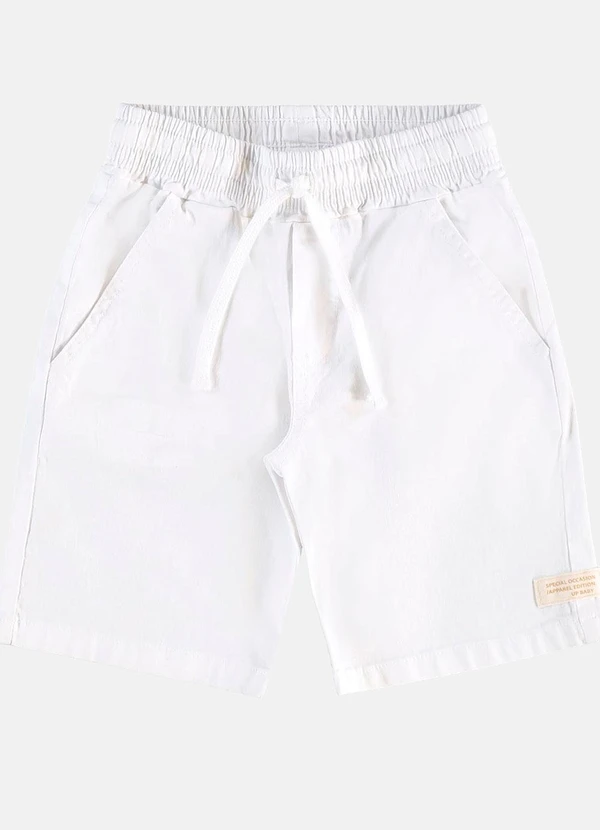 Up Baby - Bermuda Infantil em Sarja Branco 3