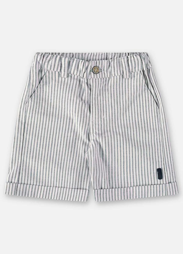 Up Baby - Bermuda Infantil em Tecido Listrado Azul 3