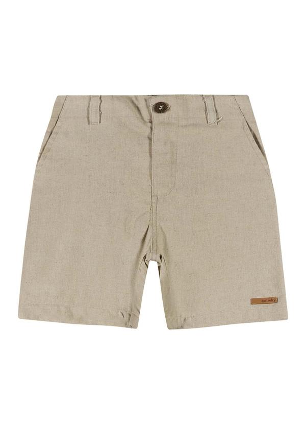 Quimby - Bermuda Infantil em Tecido para Menino Bege