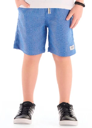 Quimby - Bermuda Infantil em Tecido Sarjado Azul - QUIMBY