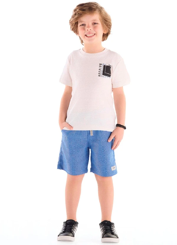 Quimby - Bermuda Infantil em Tecido Sarjado Azul 3