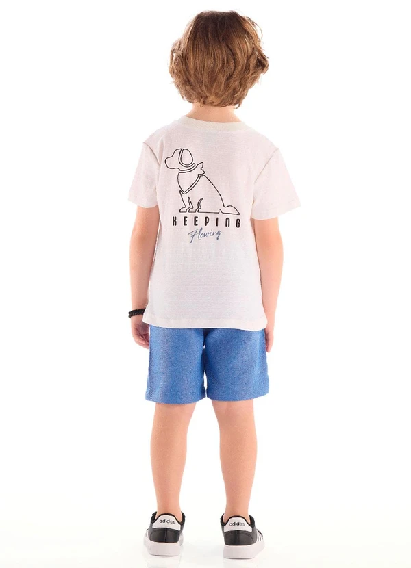 Quimby - Bermuda Infantil em Tecido Sarjado Azul 4