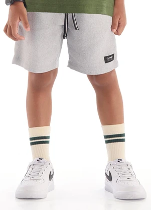 Bermuda Infantil em Tecido Sarjado Quimby Cinza - QUIMBY