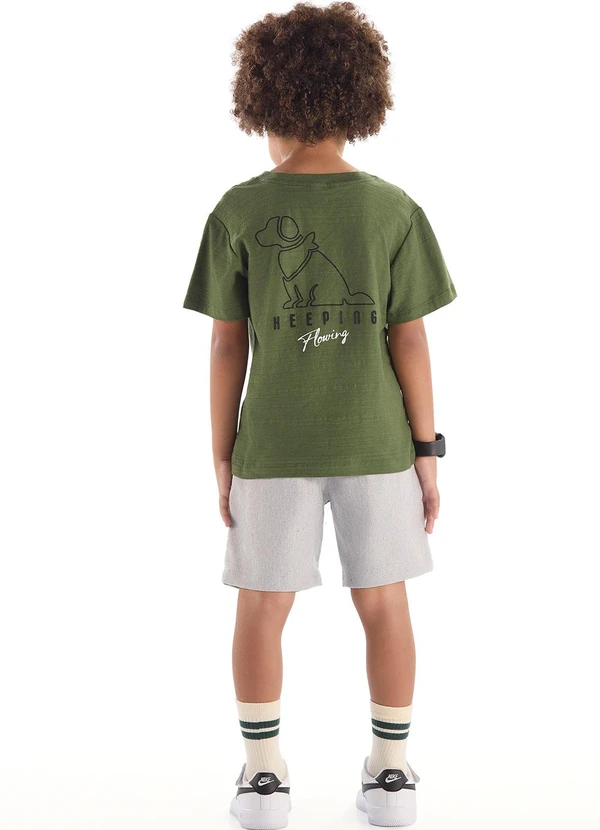 Quimby - Bermuda Infantil em Tecido Sarjado Quimby Cinza 4