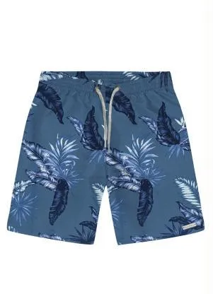 Rovi Kids - Bermuda Infantil Folhagem Azul - ROVI KIDS