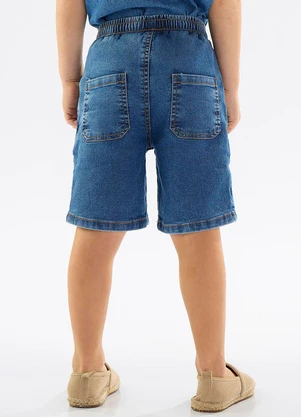 Up Baby - Bermuda Infantil Jeans com Elastano Azul - UP BABY