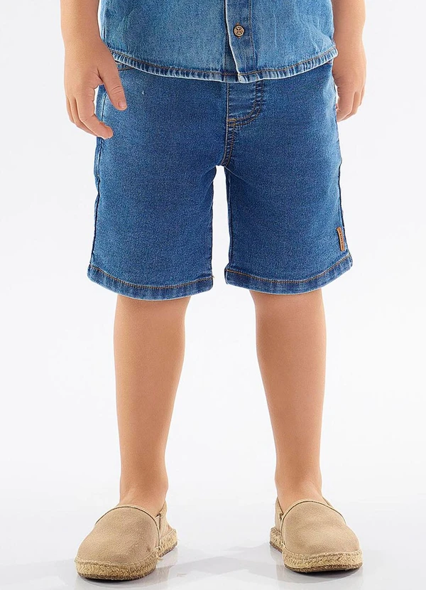 Up Baby - Bermuda Infantil Jeans com Elastano Azul