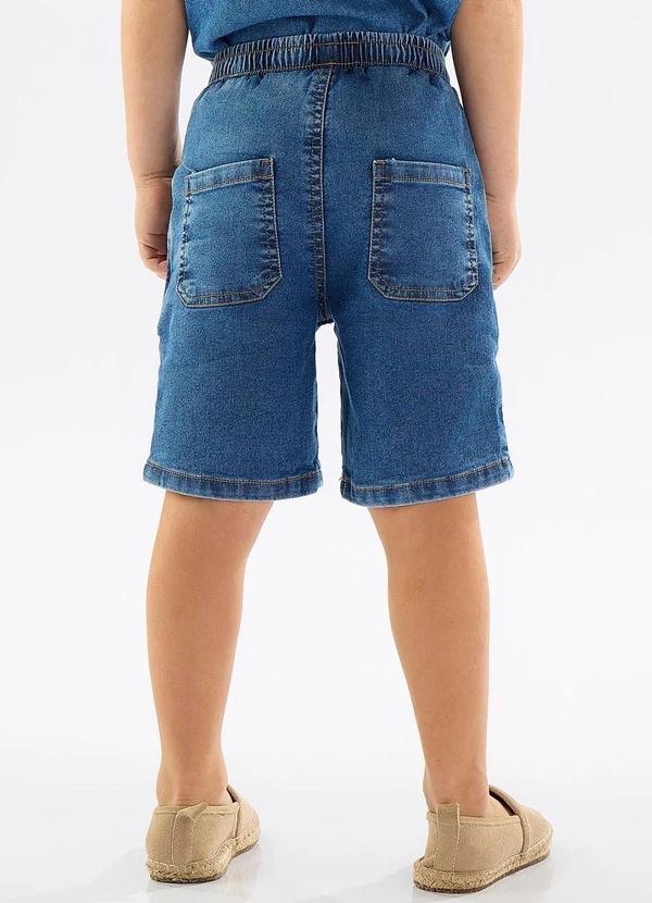 Up Baby - Bermuda Infantil Jeans com Elastano Azul 2