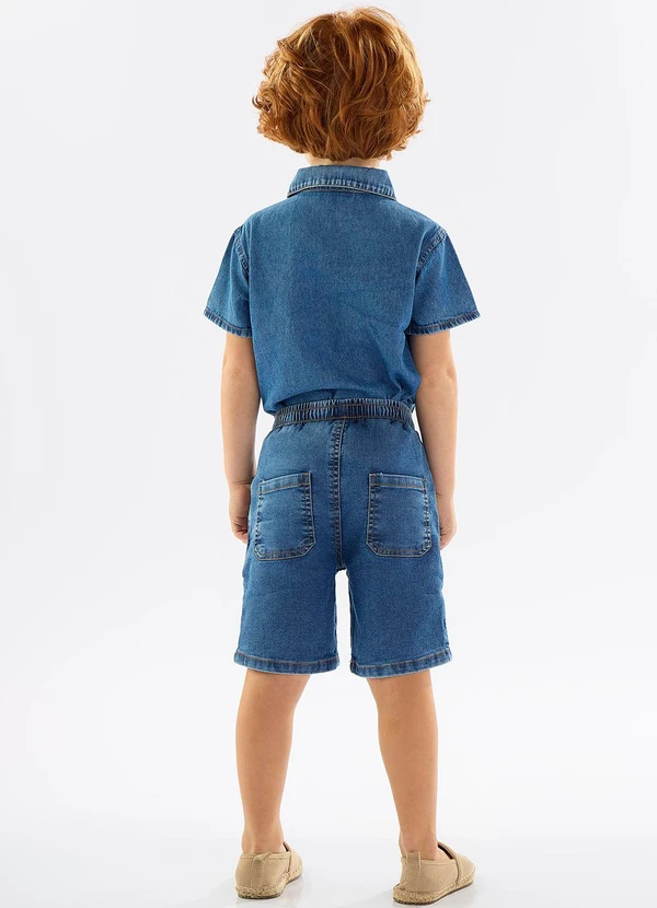 Up Baby - Bermuda Infantil Jeans com Elastano Azul 4