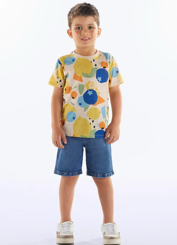 Up Baby - Bermuda Infantil Jeans e Elastano Azul 2