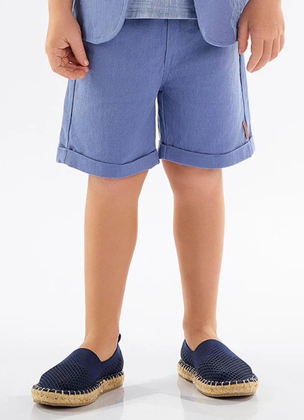 Up Baby - Bermuda Infantil Linho com Elastano Azul