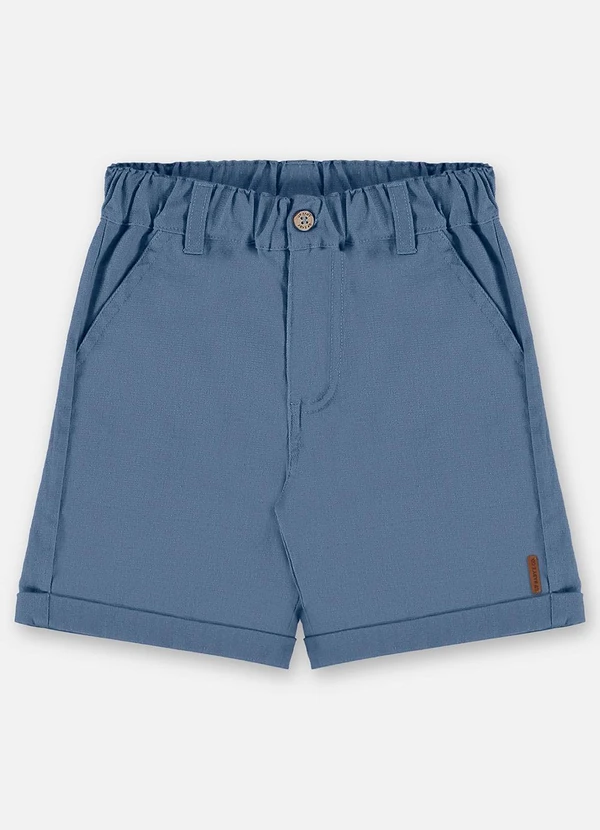 Up Baby - Bermuda Infantil Linho com Elastano Azul 3