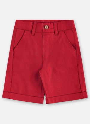 Up Baby - Bermuda Infantil Linho Vermelho - UP BABY