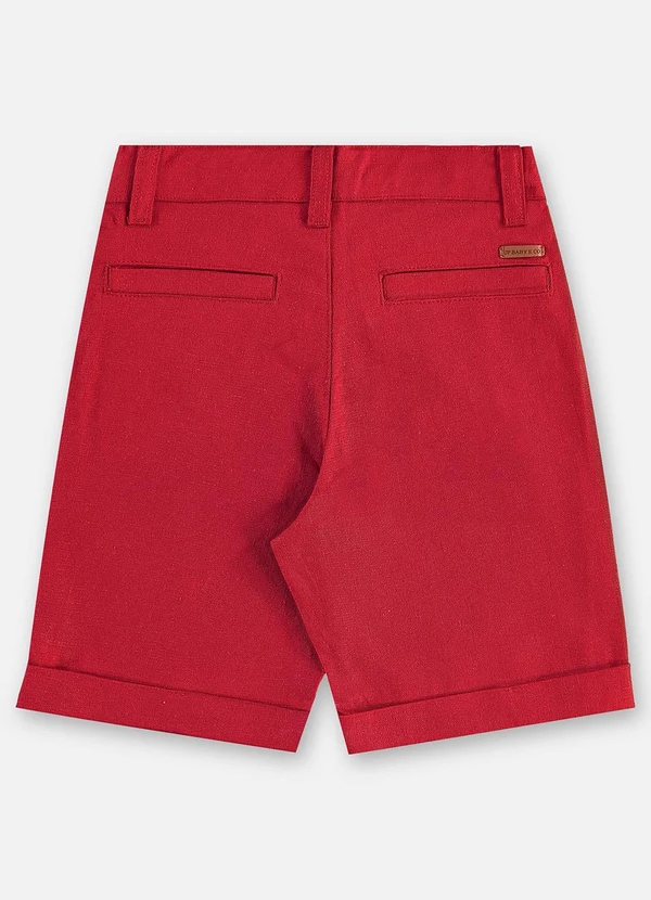 Up Baby - Bermuda Infantil Linho Vermelho 2