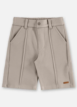 Up Baby - Bermuda Infantil Malha Alfaiataria Cinza - UP BABY