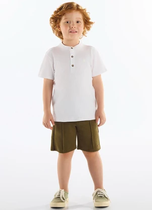 Up Baby - Bermuda Infantil Malha Alfaiataria Verde - UP BABY