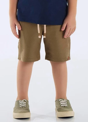 Up Baby - Bermuda Infantil Malha Sarjada Bege - UP BABY