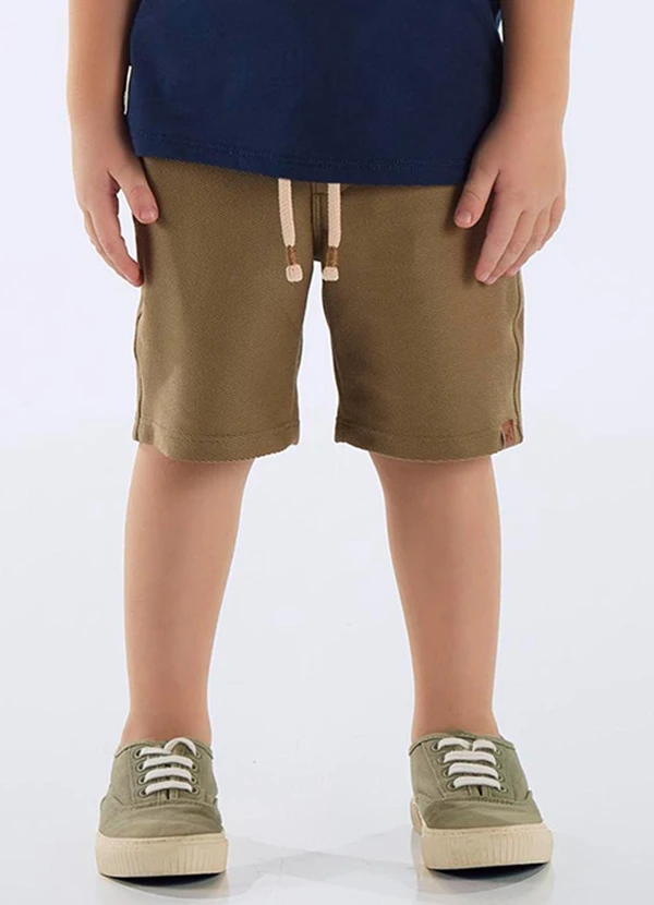 Up Baby - Bermuda Infantil Malha Sarjada Bege