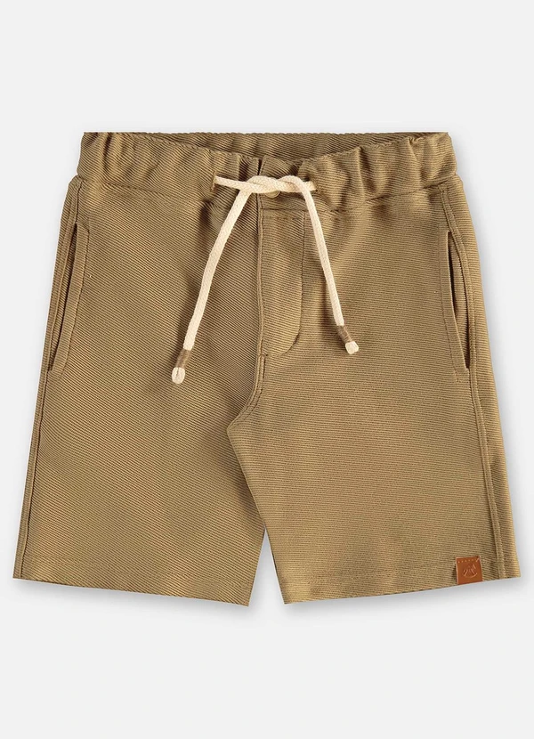 Up Baby - Bermuda Infantil Malha Sarjada Bege 3