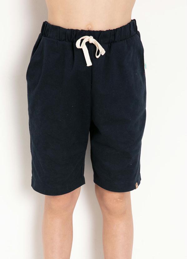 Outlet - Bermuda Infantil Marinho com Detalhe Amarrado 3