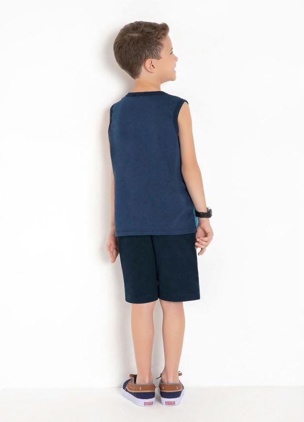 Outlet - Bermuda Infantil Marinho com Detalhe Amarrado 8