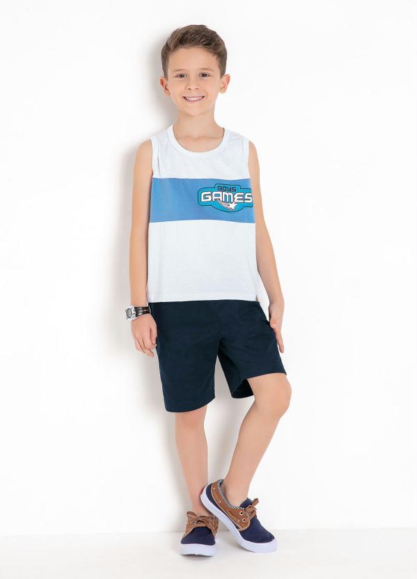 Outlet - Bermuda Infantil Marinho com Detalhe Amarrado 9