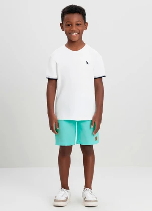 Bermuda Infantil Masculina em Sarja Quimby Azul - QUIMBY