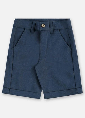 Up Baby - Bermuda Infantil Masculina Linho Azul - UP BABY