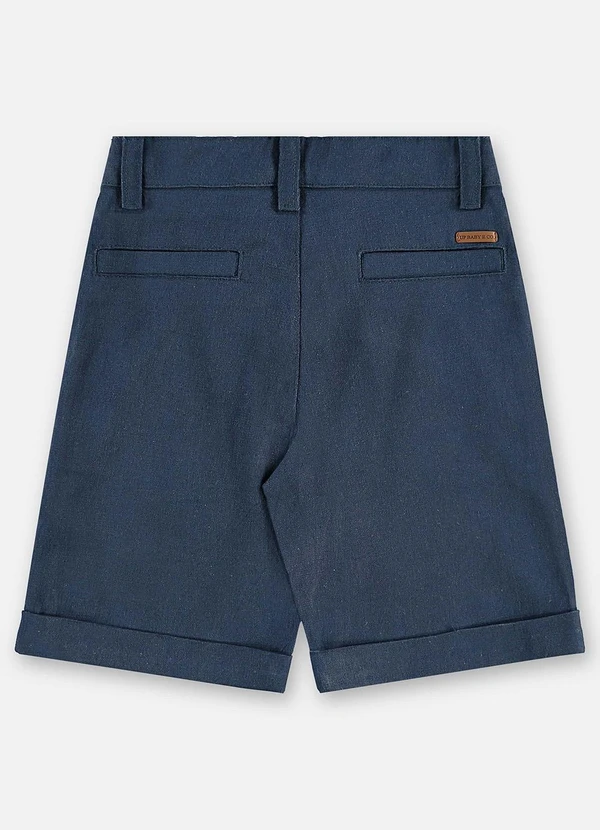 Up Baby - Bermuda Infantil Masculina Linho Azul 2