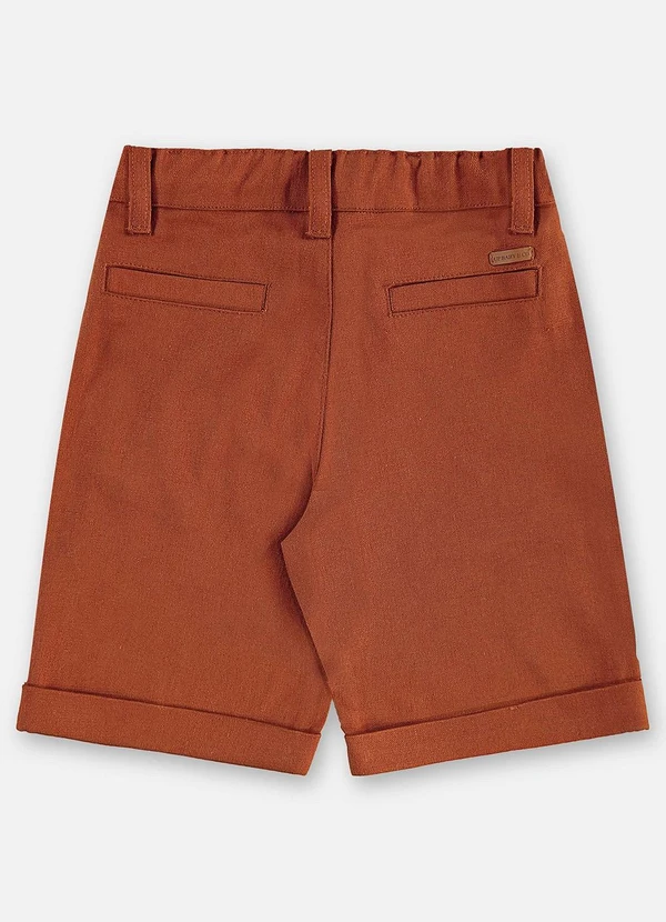 Up Baby - Bermuda Infantil Masculina Linho Marrom 2