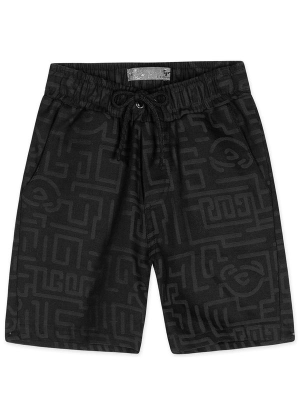Tigor T Tigre - Bermuda Infantil Menino Preto