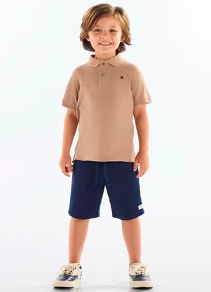 Up Baby - Bermuda Infantil Masculina Sarja Azul - UP BABY