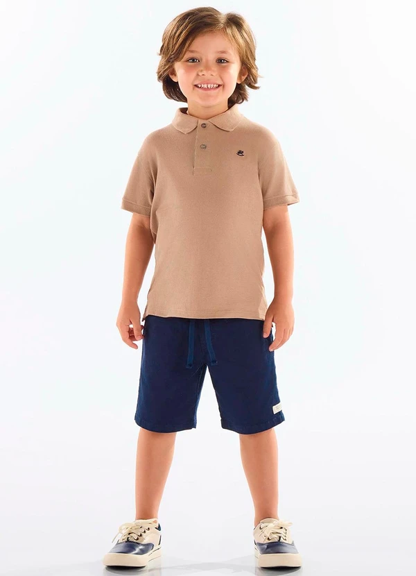 Up Baby - Bermuda Infantil Masculina Sarja Azul 2
