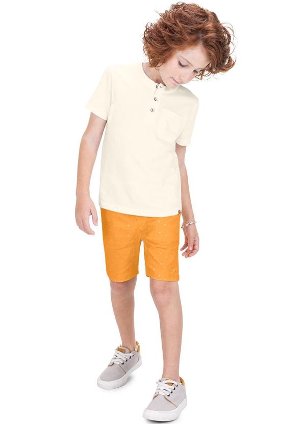 Trick Nick - Bermuda Infantil Menino Sarja Twill Amarelo 3