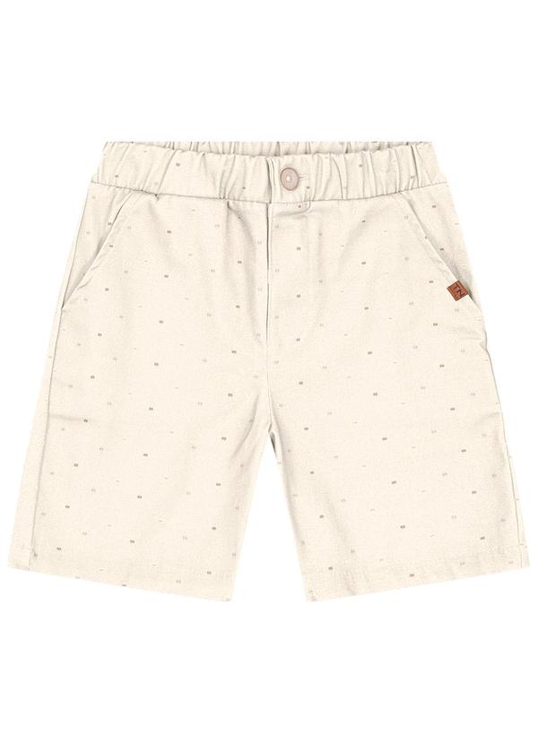 Trick Nick - Bermuda Infantil Menino Sarja Twill Bege
