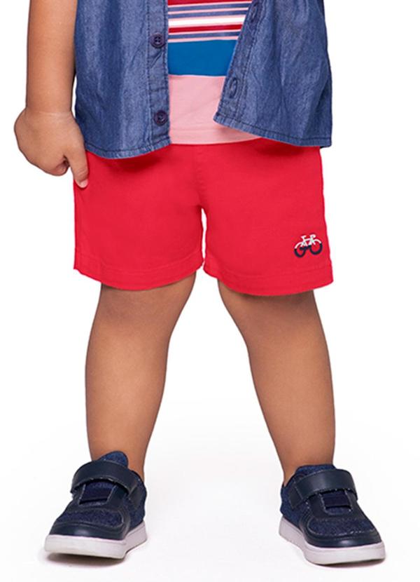 Marisol - Bermuda Infantil Masculina Vermelho