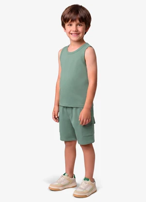 Rovi Kids - Bermuda Infantil Masculino em Moletinho Verde - ROVI KIDS