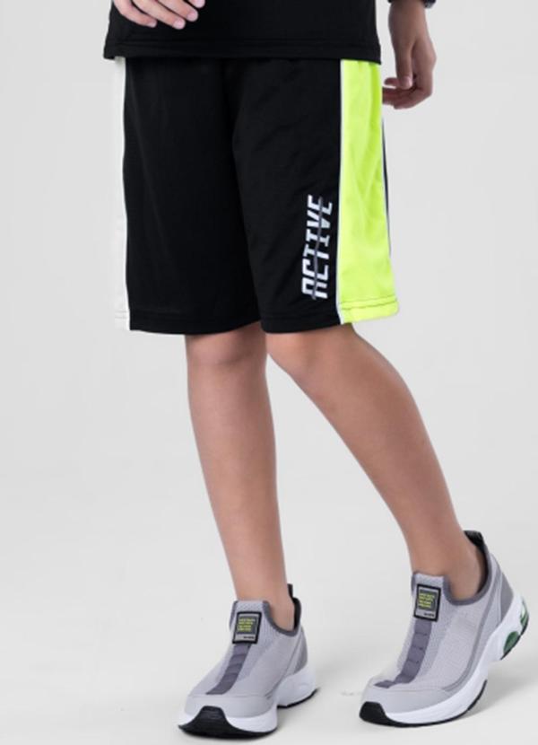 Brandili - Bermuda Infantil Menino Active Preto