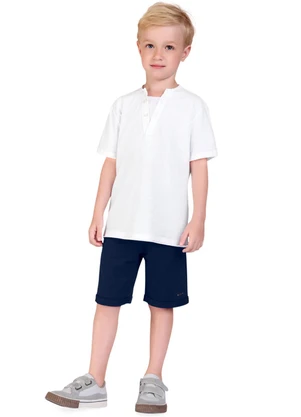 Milon - Bermuda Infantil Menino Básica Azul Marinho - MILON