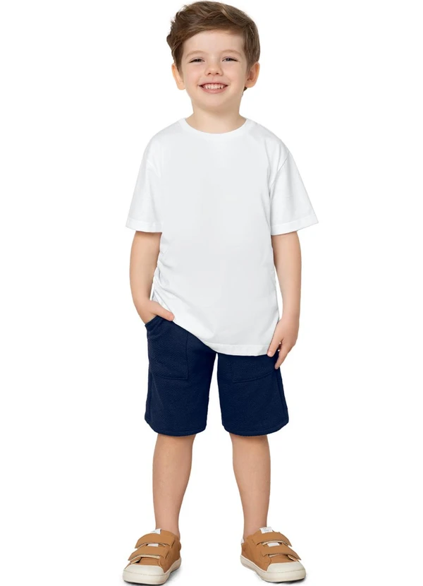 Milon - Bermuda Infantil Menino Básica Azul Marinho 3