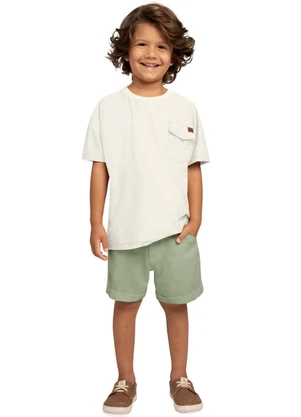 Milon - Bermuda Infantil Menino Básica Verde - MILON