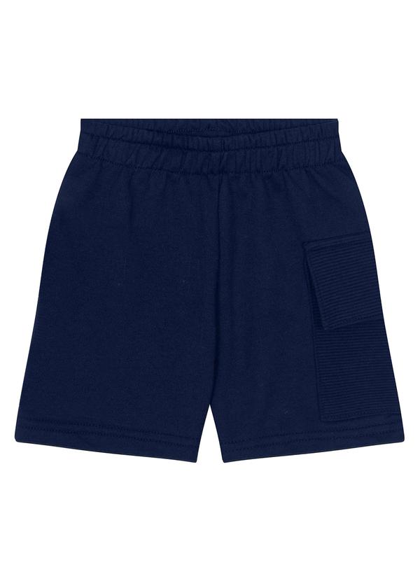 Kyly - Bermuda Infantil Menino Bolso Cargo Azul Marinho