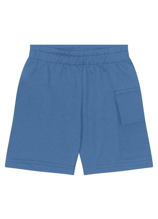 Kyly - Bermuda Infantil Menino Bolso Cargo Azul