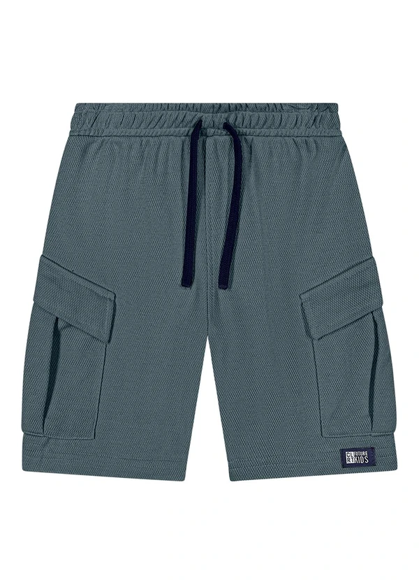 Colorittá - Bermuda Infantil Menino Cargo Textura Azul 3