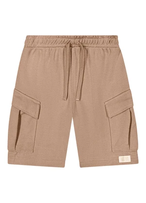 Colorittá - Bermuda Infantil Menino Cargo Textura Marrom - COLORITTÁ