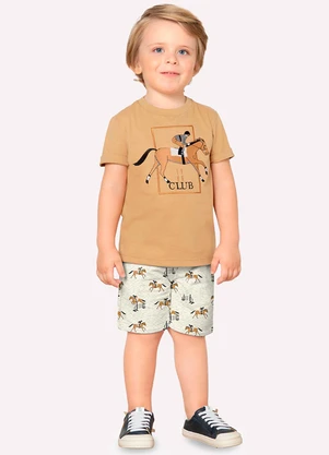 Bermuda Infantil Menino Cavalinhos Milon (Cinza) - MILON