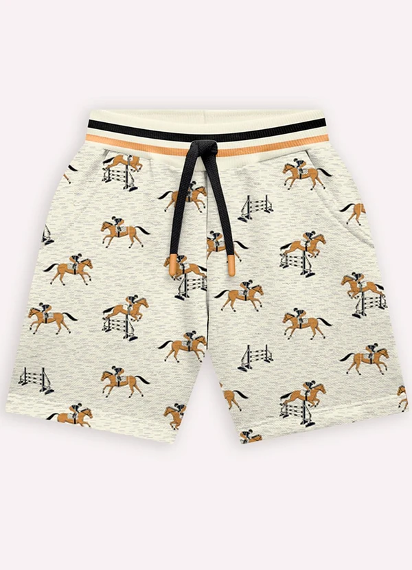 Milon - Bermuda Infantil Menino Cavalinhos Milon Cinza 3