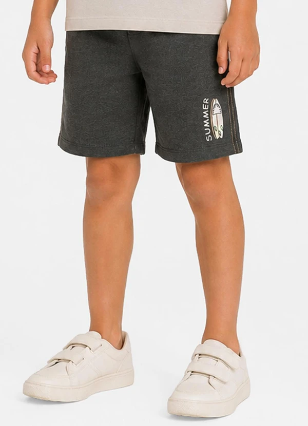 Rovi Kids - Bermuda Infantil Menino com Estampa Preto